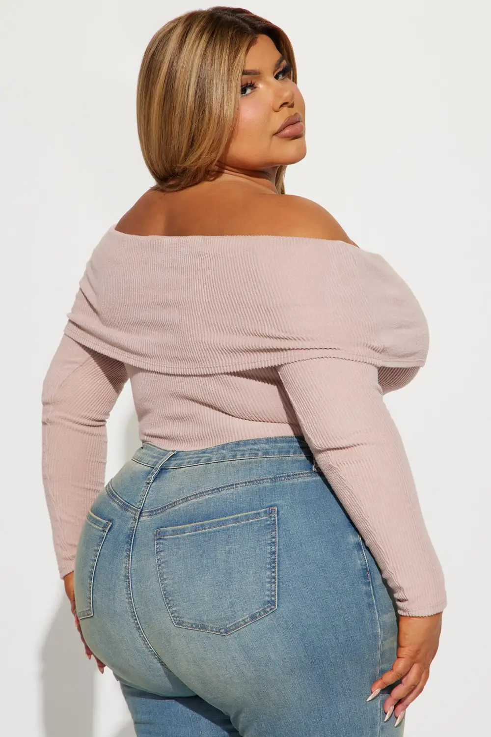 Sydney Off Shoulder Bodysuit - Mauve
