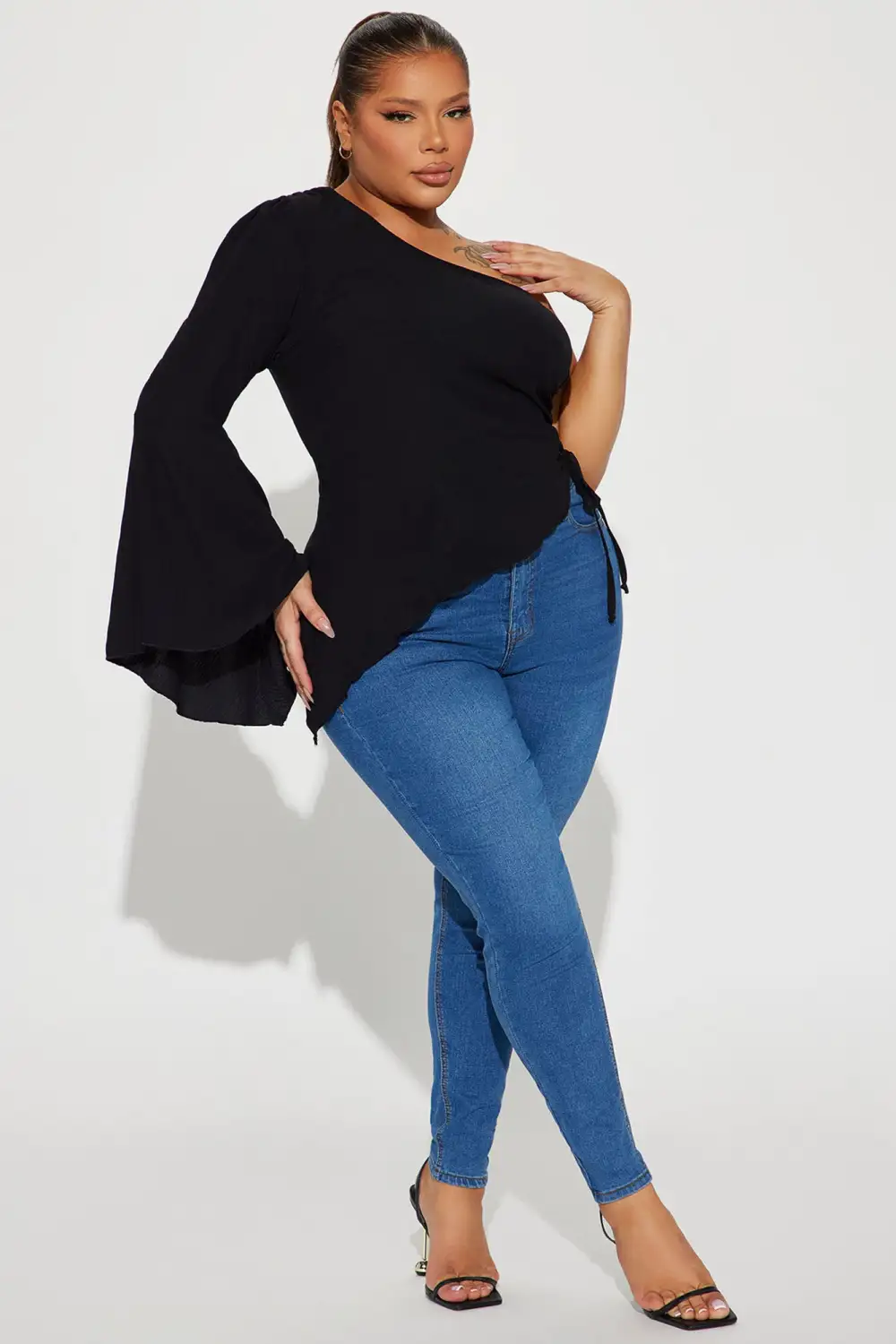 Dreamlover One Shoulder Top - Black