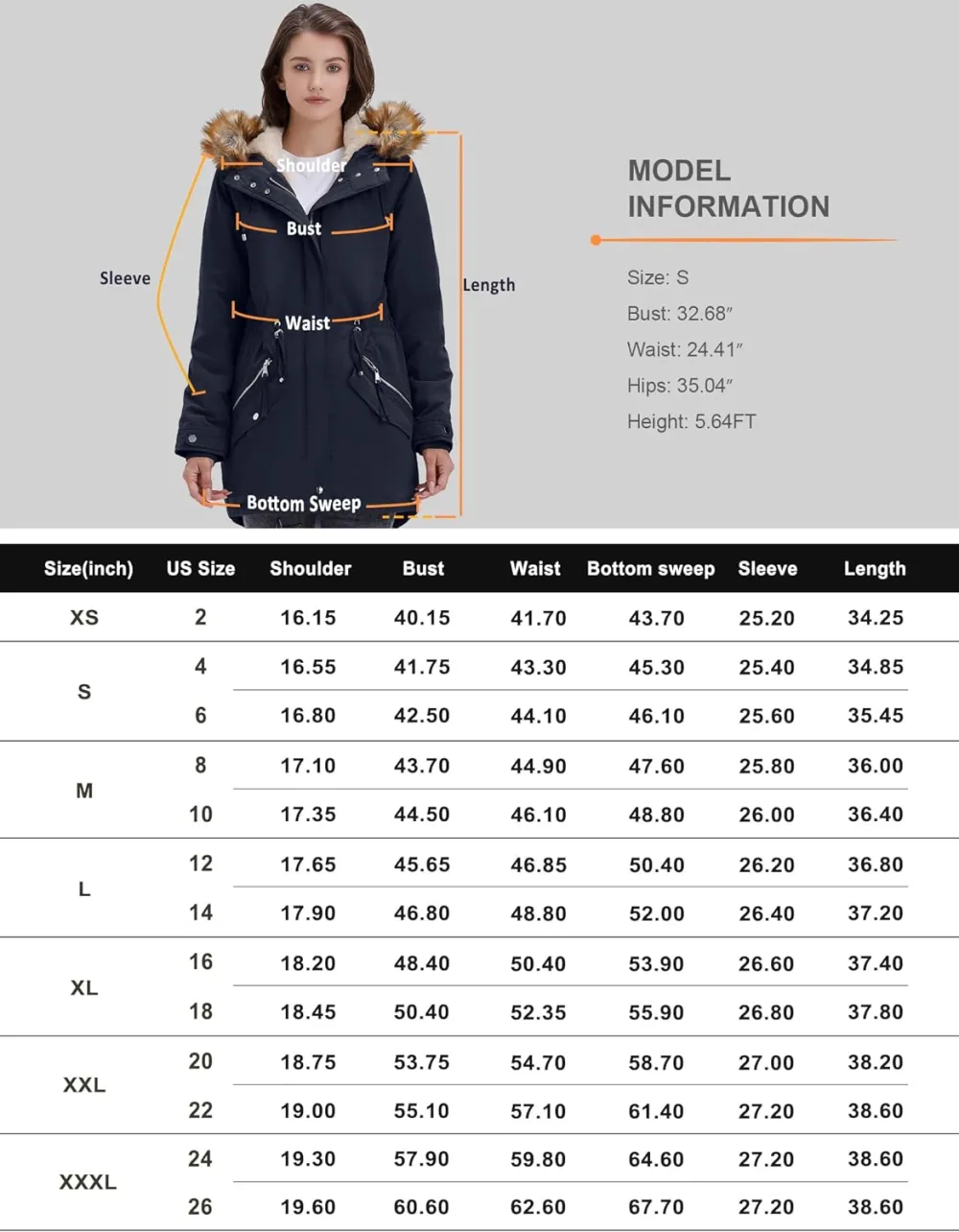 Women's Winter Coats Fleece Lined Parka Jacket Hooded Long Winter Warm Parka Coat with Pockets
