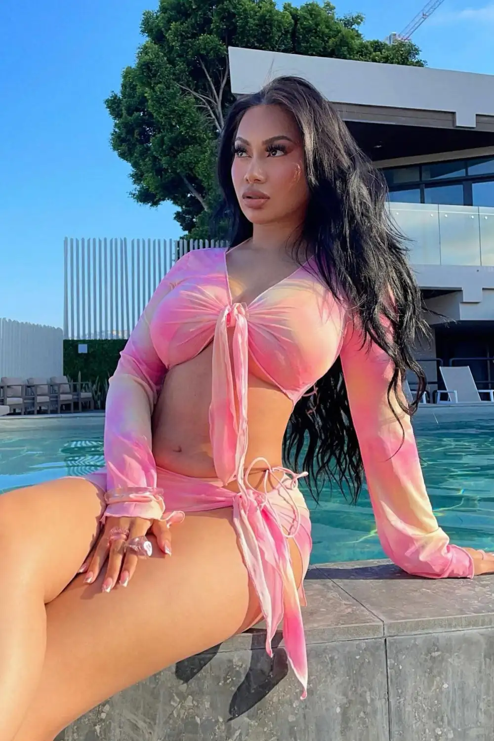 Sunsets In The Hills 4 Piece Bikini Set - Pink/combo