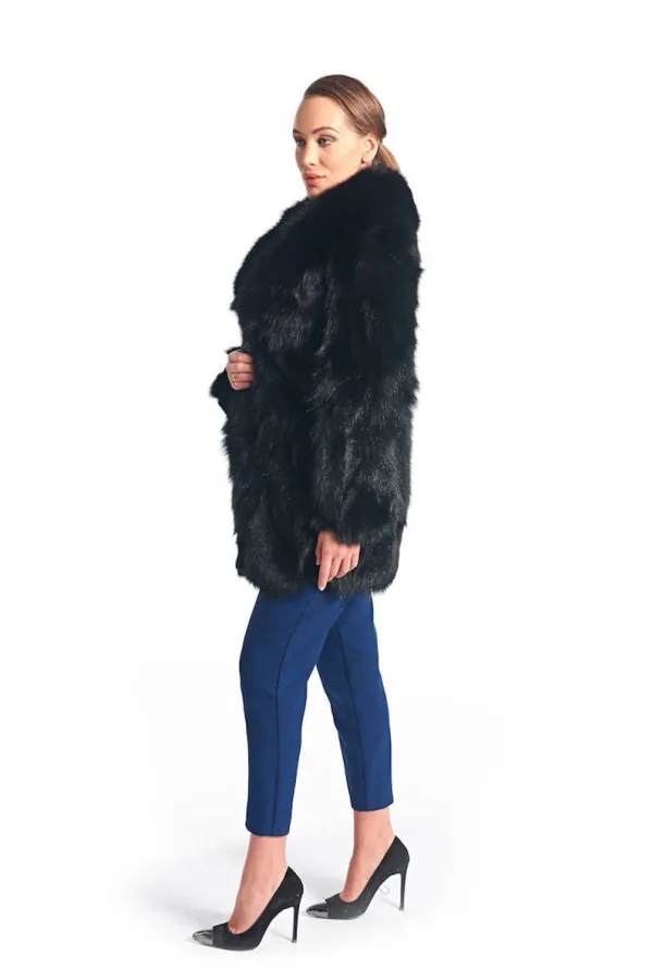 Luscious Black Fox Fur Coat