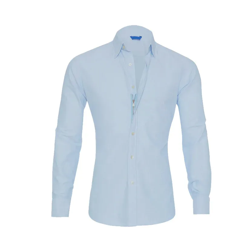 Men’s Zipper Oxford Shirt – Classic Style, Modern Comfort