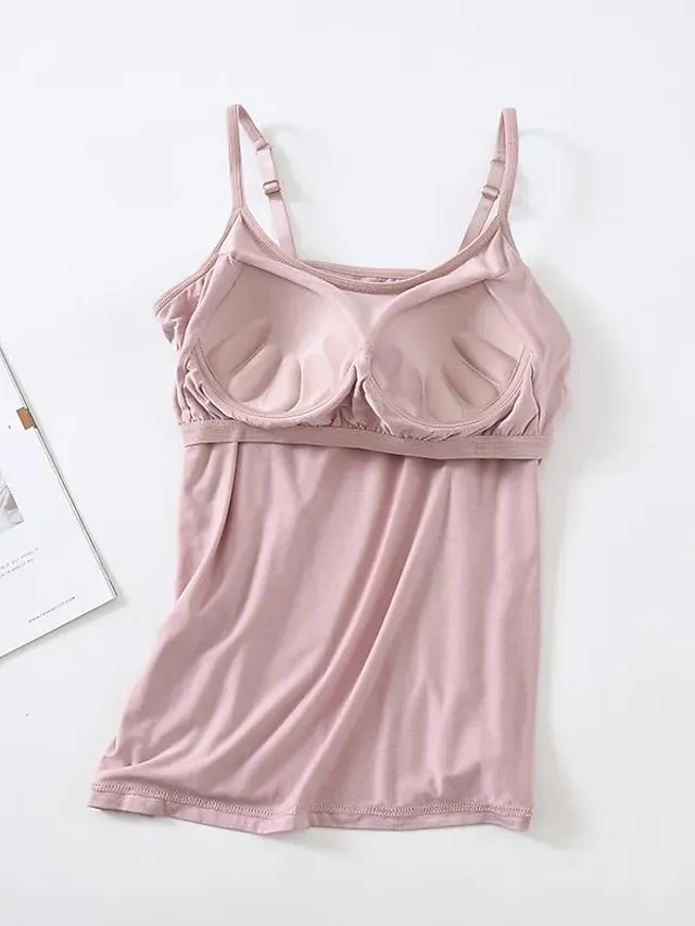 Women's Tank Top Basic Plain Regular Tops Sleeveless U Neck Regular Fit Casual Black White Pink Blue Khaki