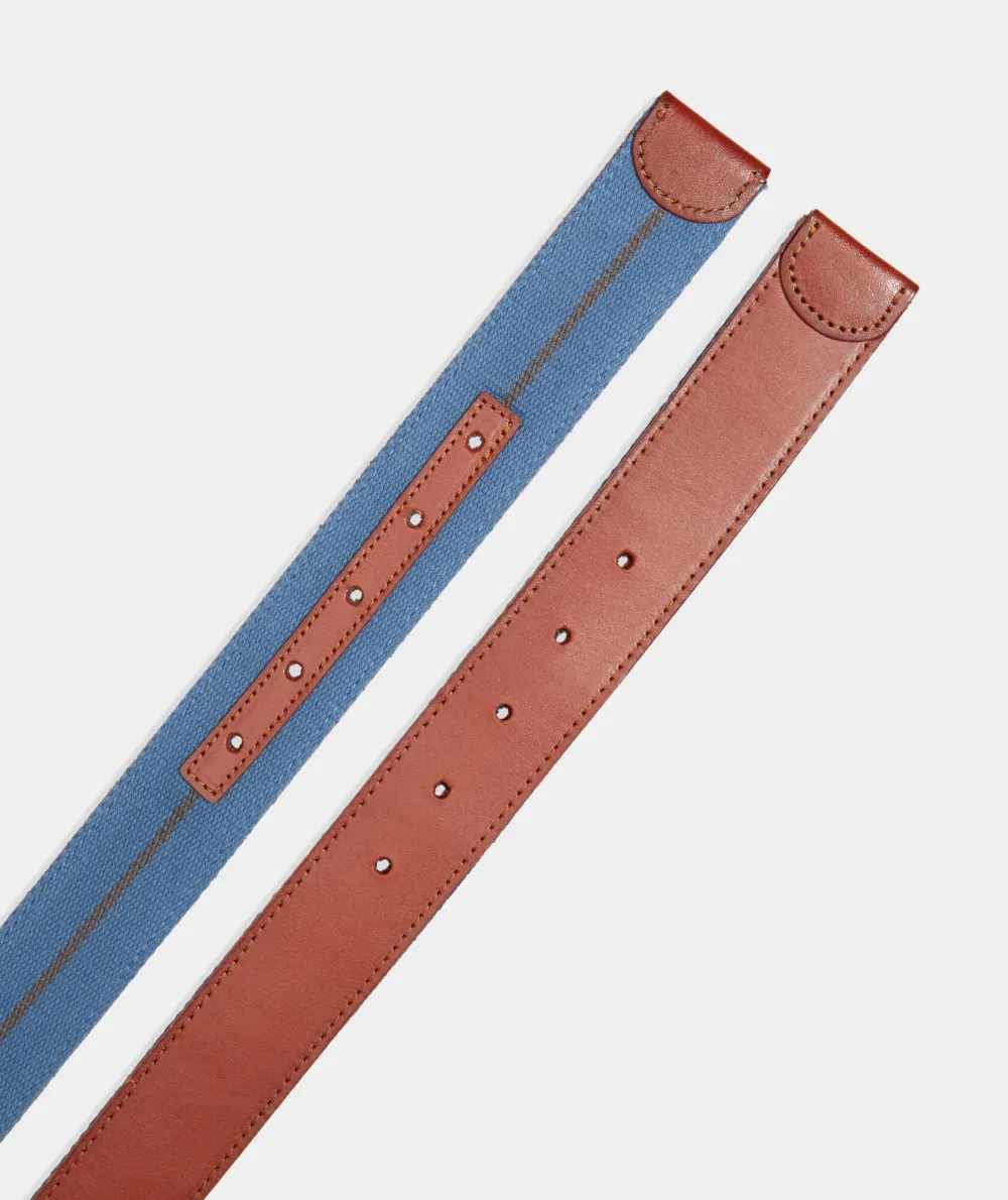 Leather & Webbing Reversible Belt