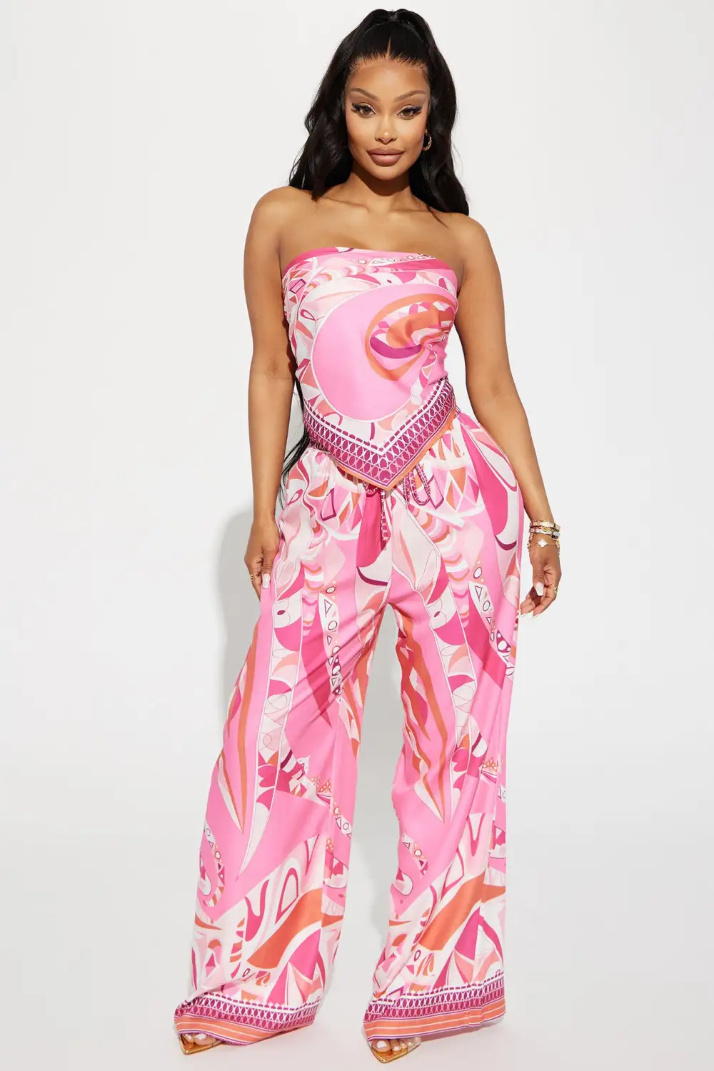 Rosario Pant Set - Pink/combo