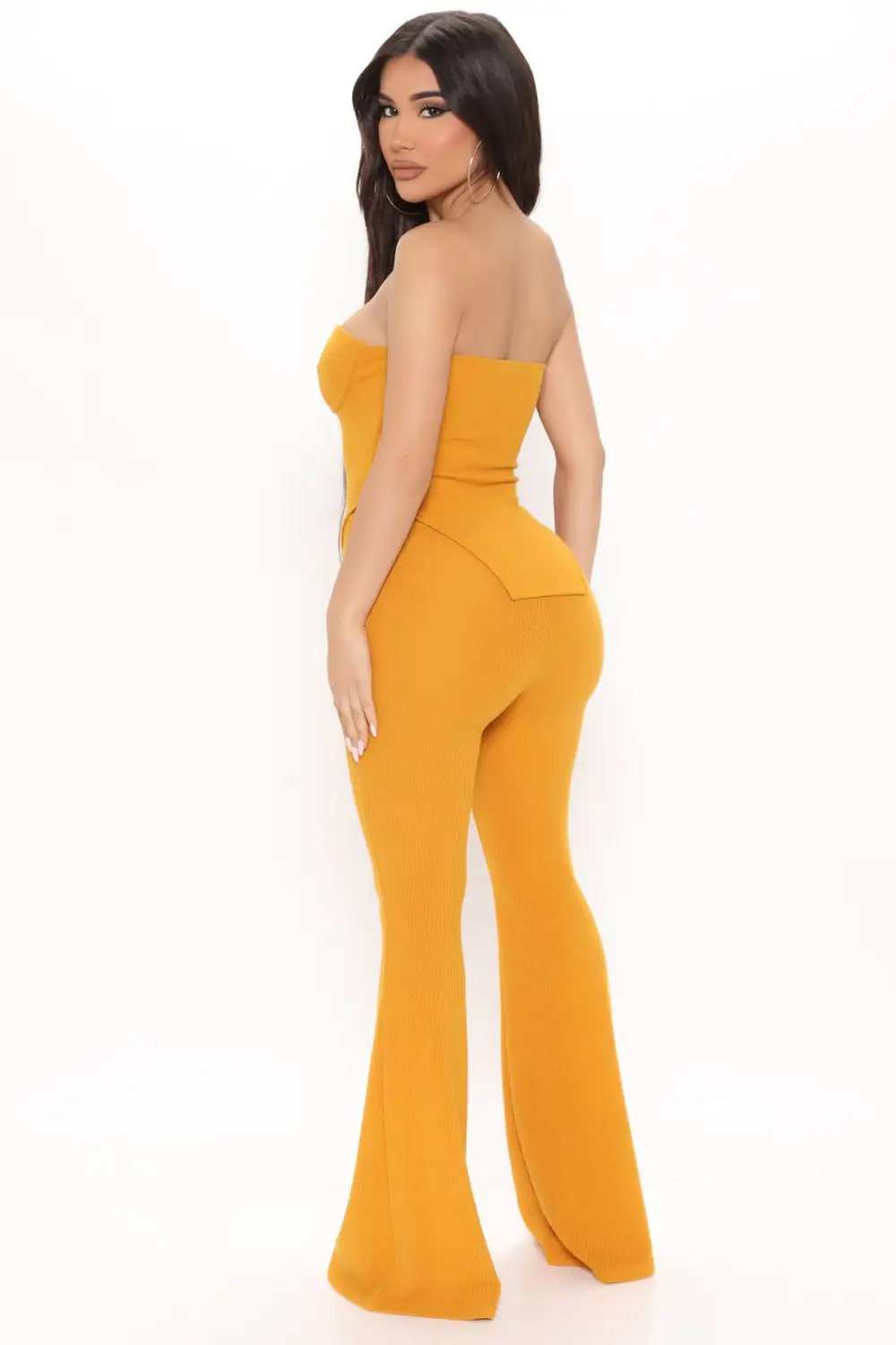 Call My Name Ribbed Pant Set - Mustard