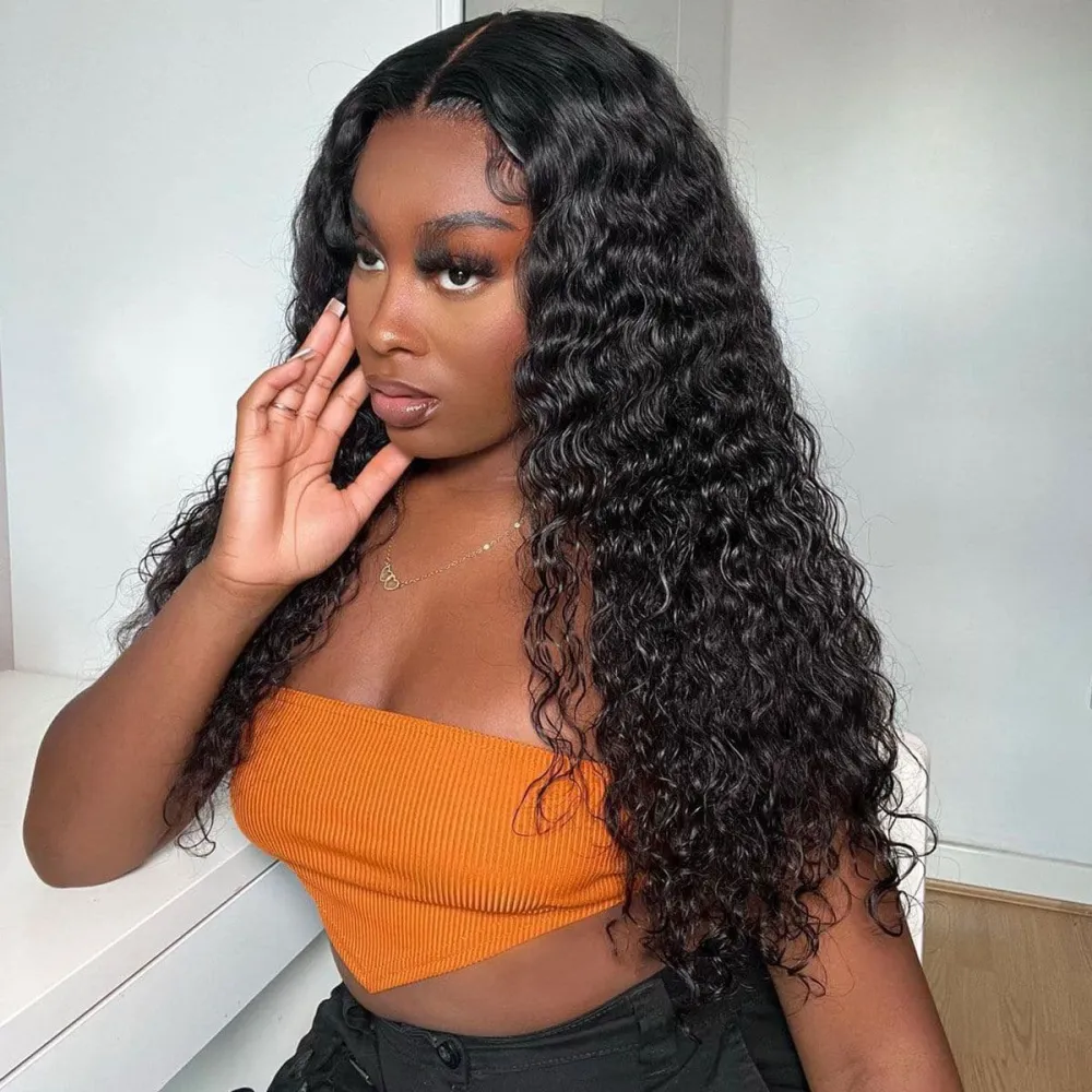 Sterly Undetectable 5x5 HD Transparent Lace Closure Wigs Deep Wave Human Hair Wig