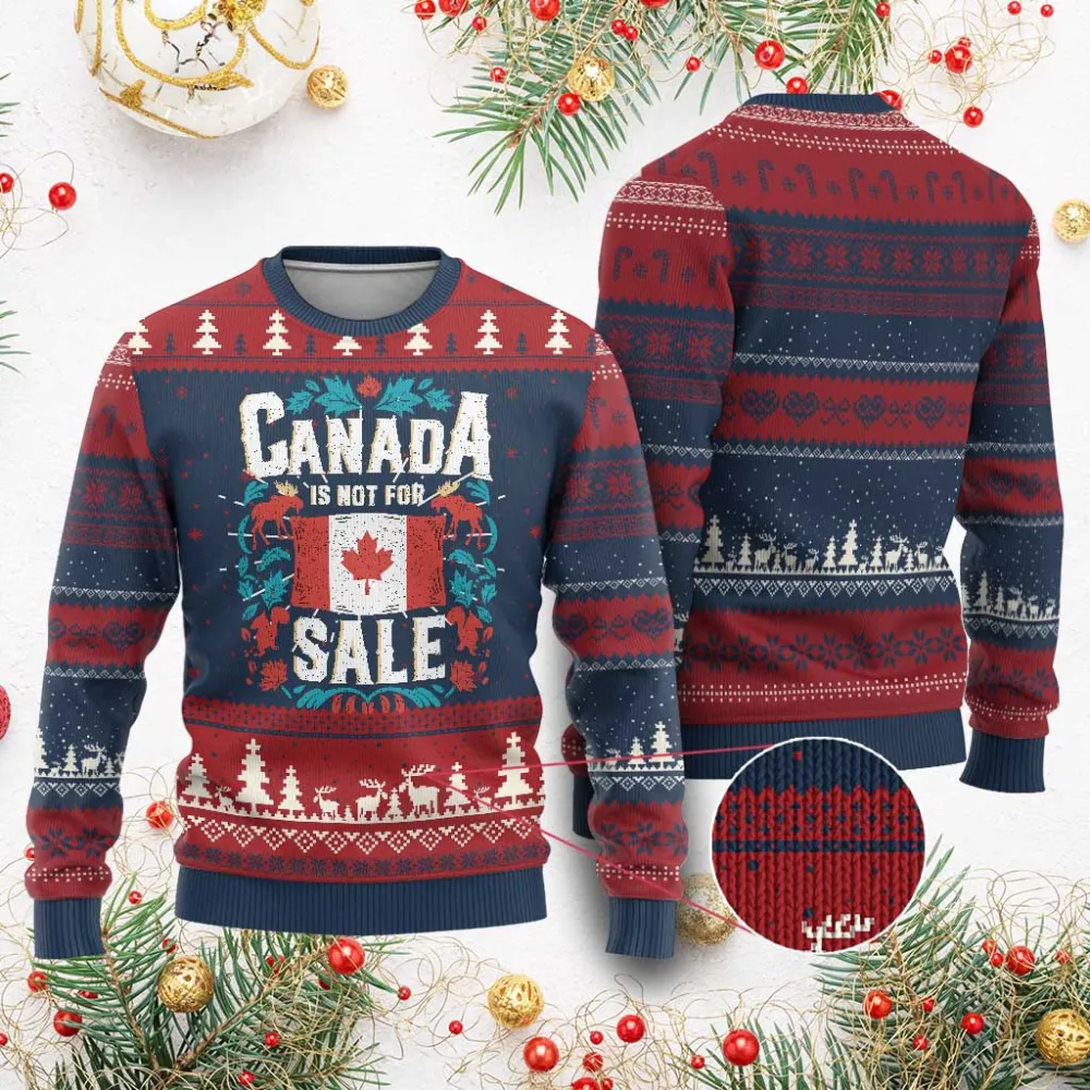 Canada Is Not For Sale Knit Sweatshirt TS02