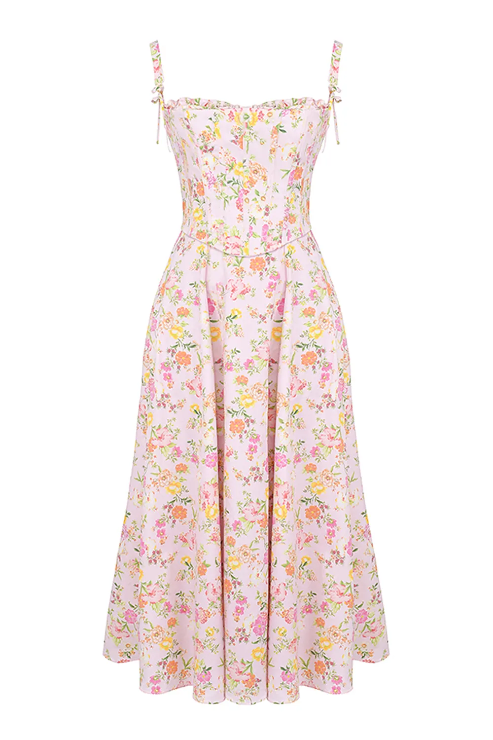 Pink meadow print cotton sundress