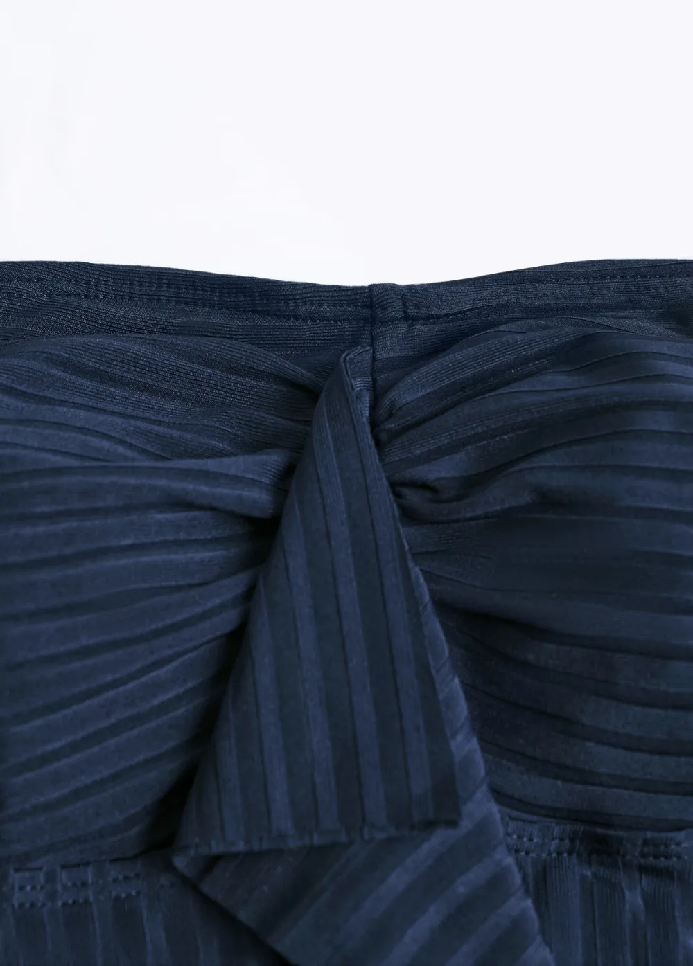 Ruffle Tropical Plants Print Navy Tankini Set