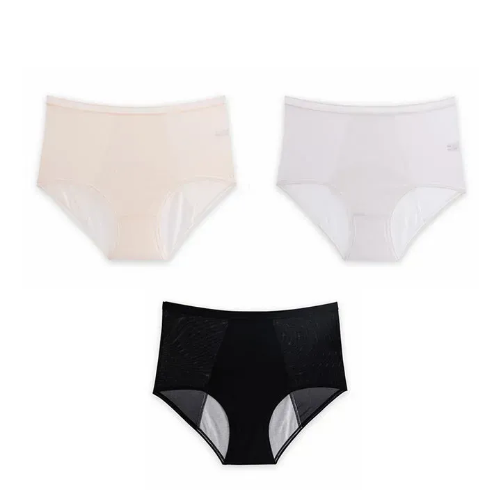 High Waist Leak Proof Ice Silk Panties Plus Size L-6XL