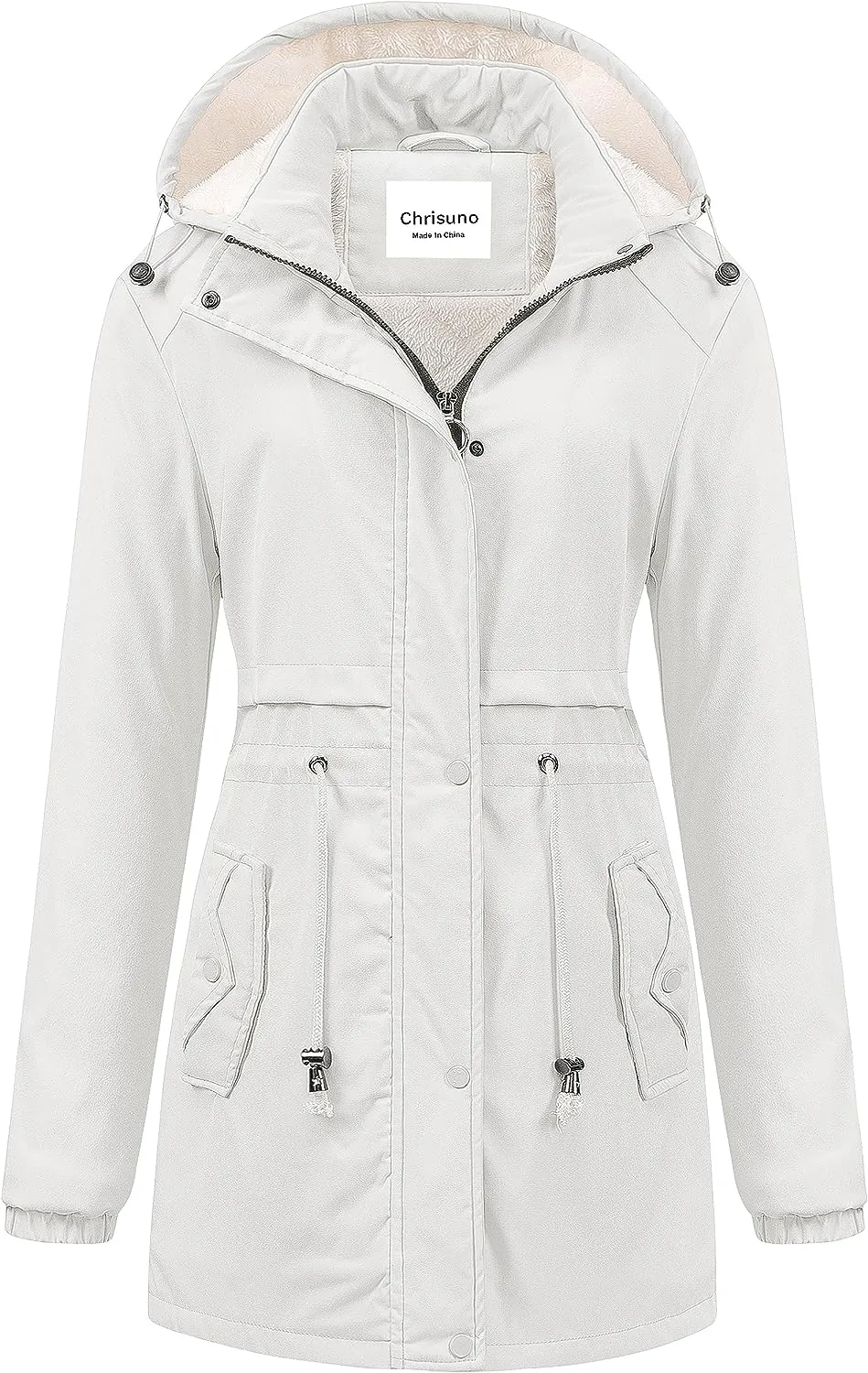 Women's Mid-Length Parka Winter Outerwear Jacket Soft Fleece Warm Snow Coat