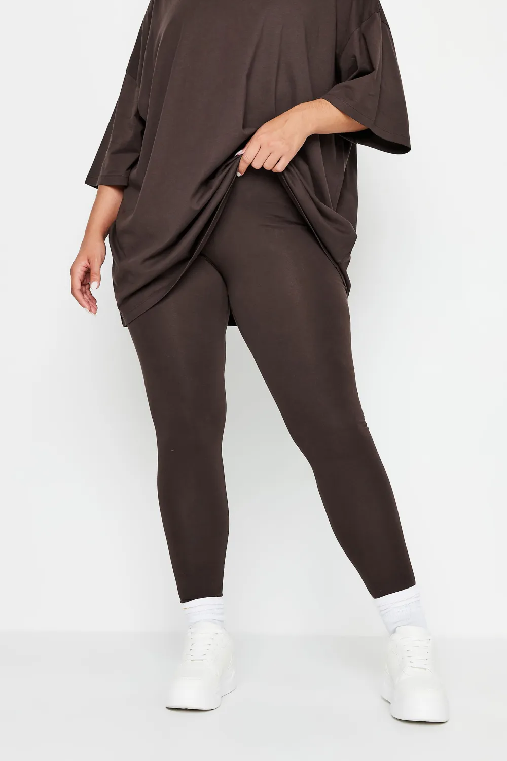 YOURS Curve Chocolate Brown Leggings