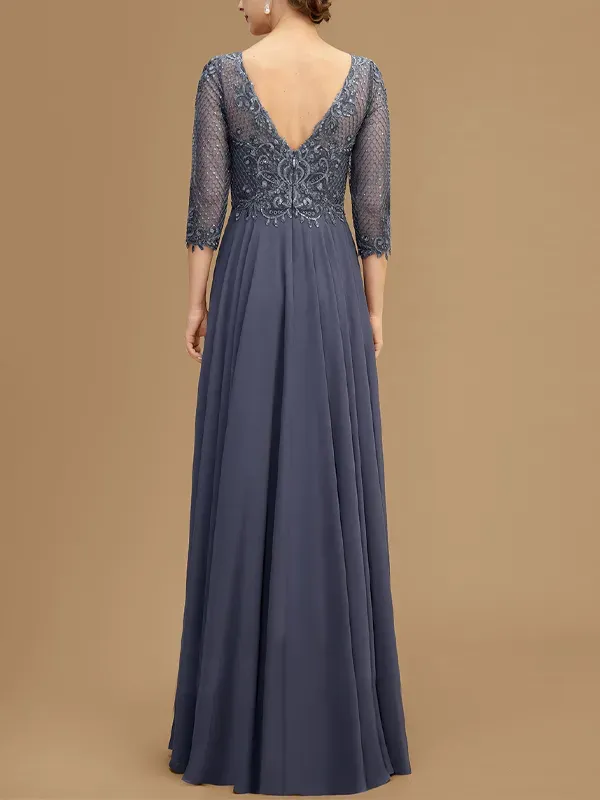 Lace Solid Color Maxi Dress