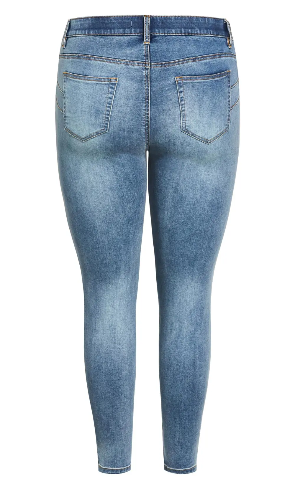 Evans Light Blue Wash Split Hem Skinny Jeans