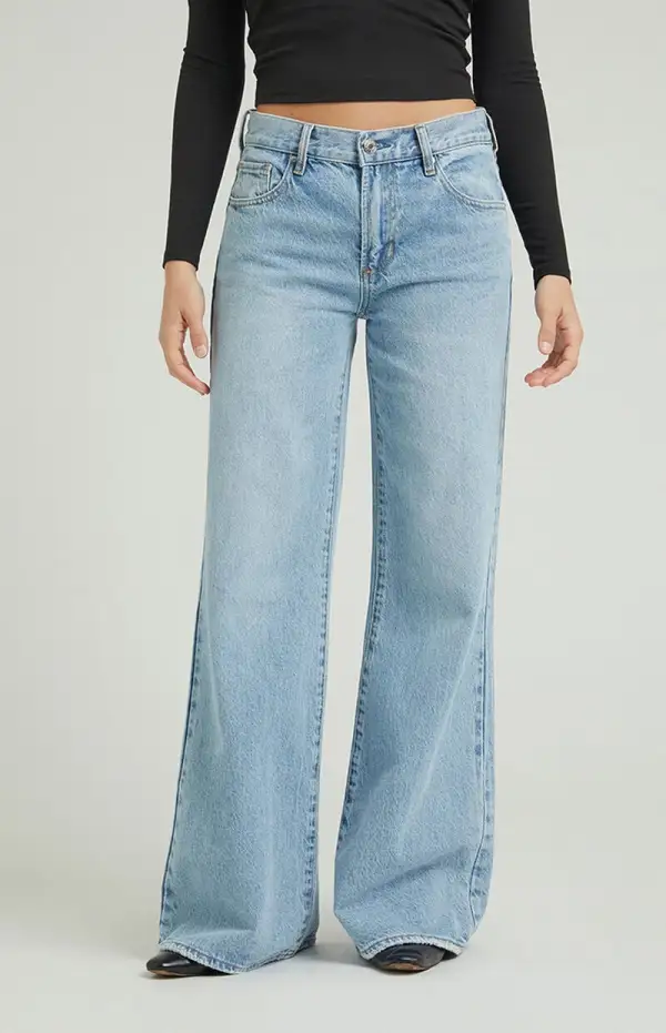 PacSun Lena Low Rise Super Baggy Jeans Light Indigo