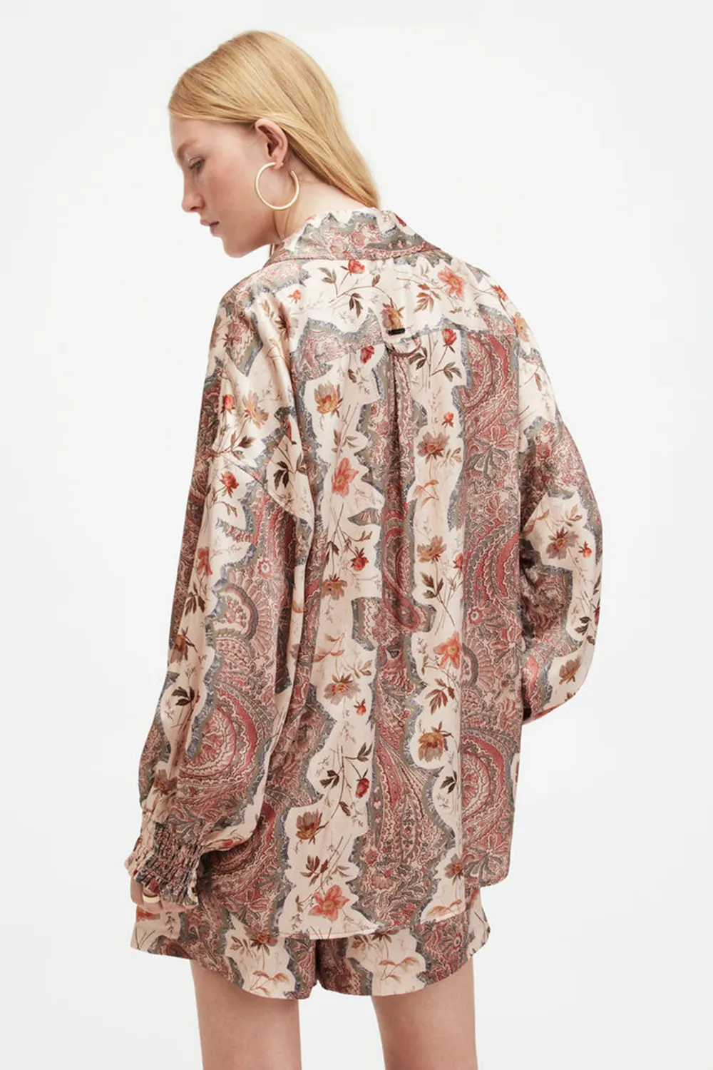 printed shirt shorts set