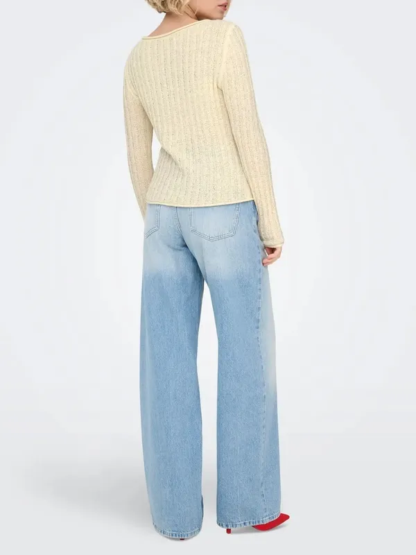 Rib Knit Rolled Hem Sweater