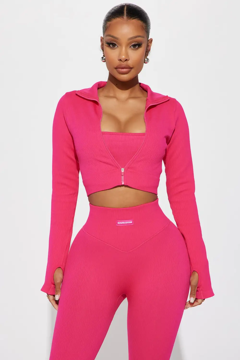 Effortless Ribbed Jacket - Fuchsia