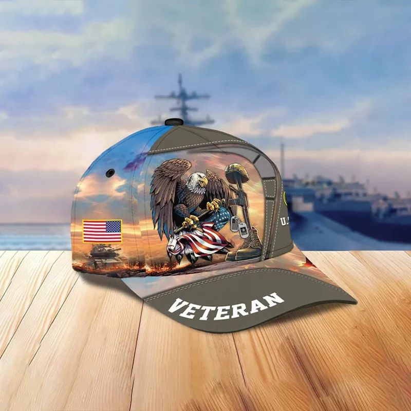 Unisex Casual Independence Day Us Army Print Cap