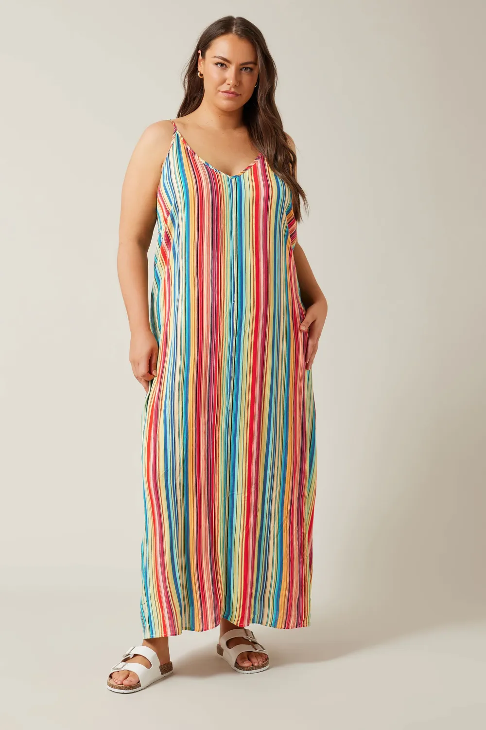 Evans Red Rainbow Maxi Dress