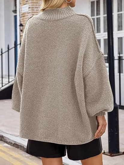 Women's loose-fitting ribbed knit dress