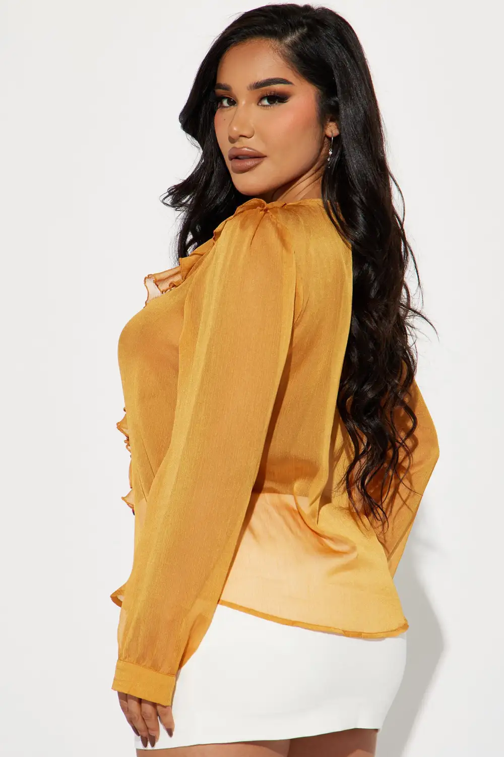 Evie Blouse Top - Orange