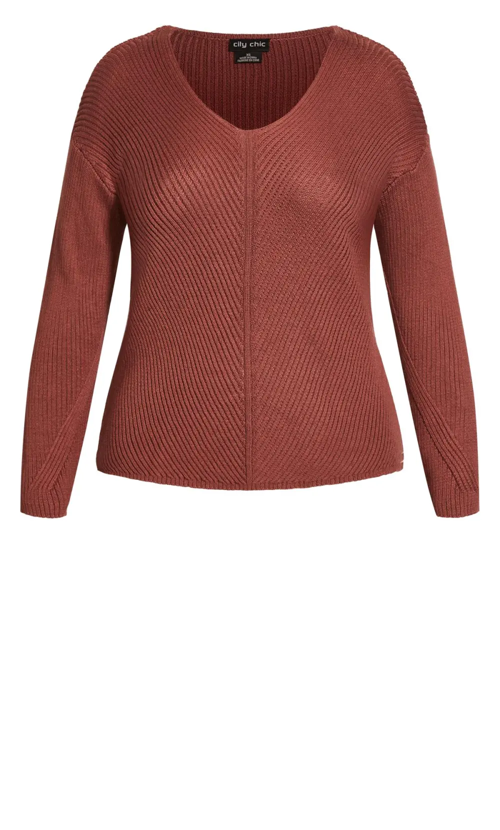Evans Brown V-Neck Knitted Jumper