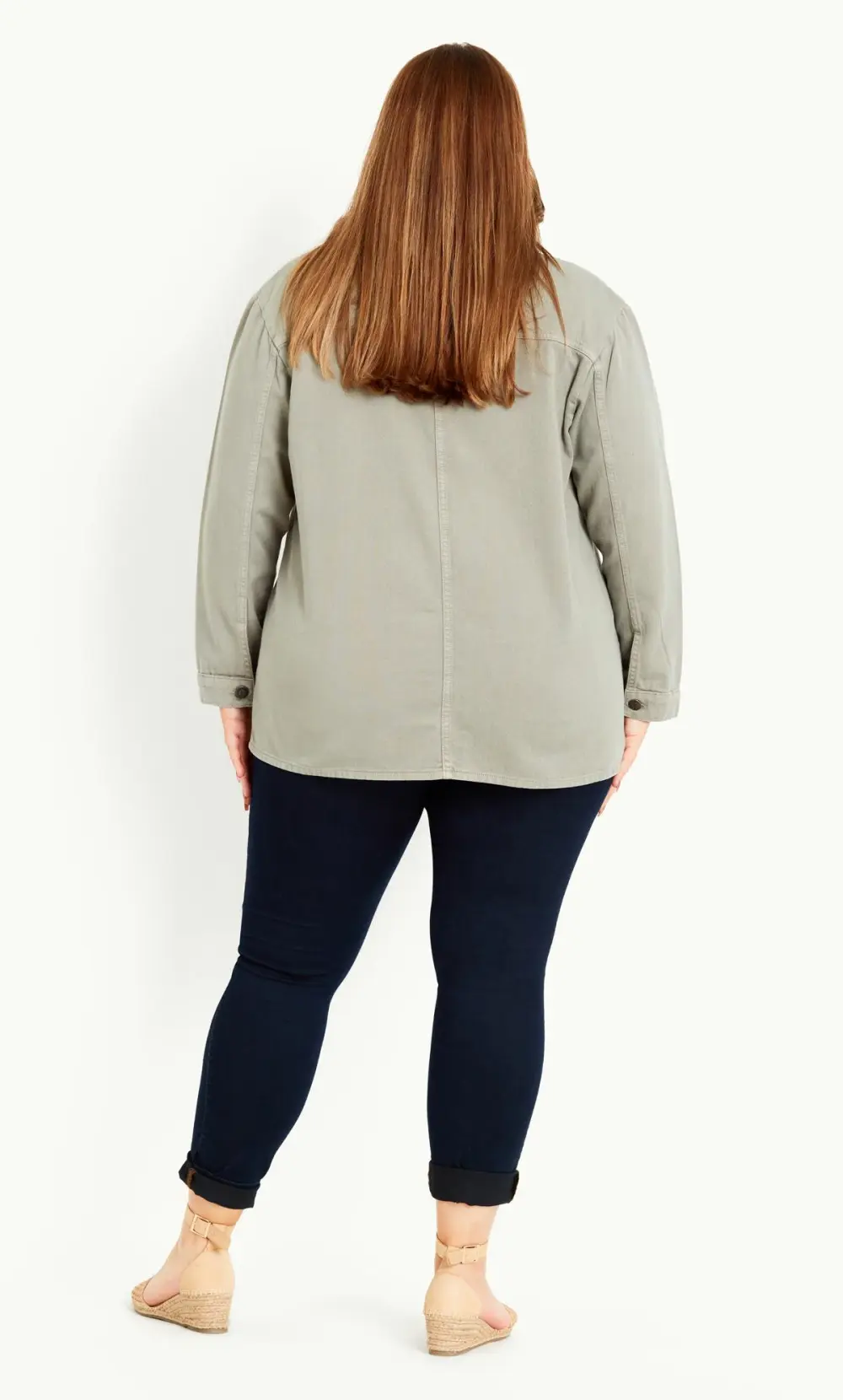 Evans Khaki Green Button Shacket