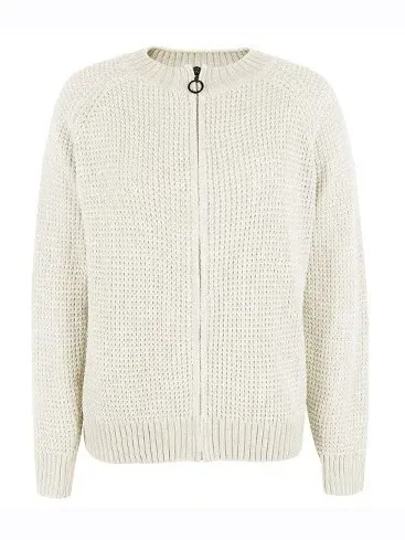 Women Plain Long Sleeve Comfy Casual Zipper Cardigan