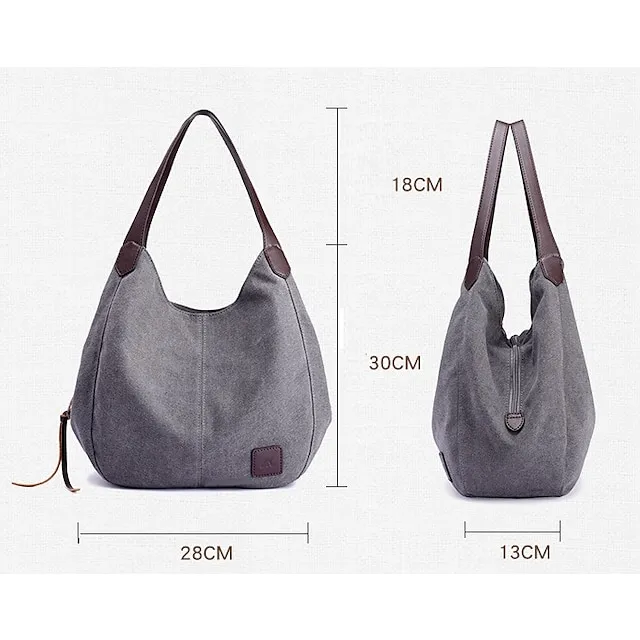 Women's Top Handle Bag Canvas PU Leather Daily Zipper Color Block Black Army Green Blue