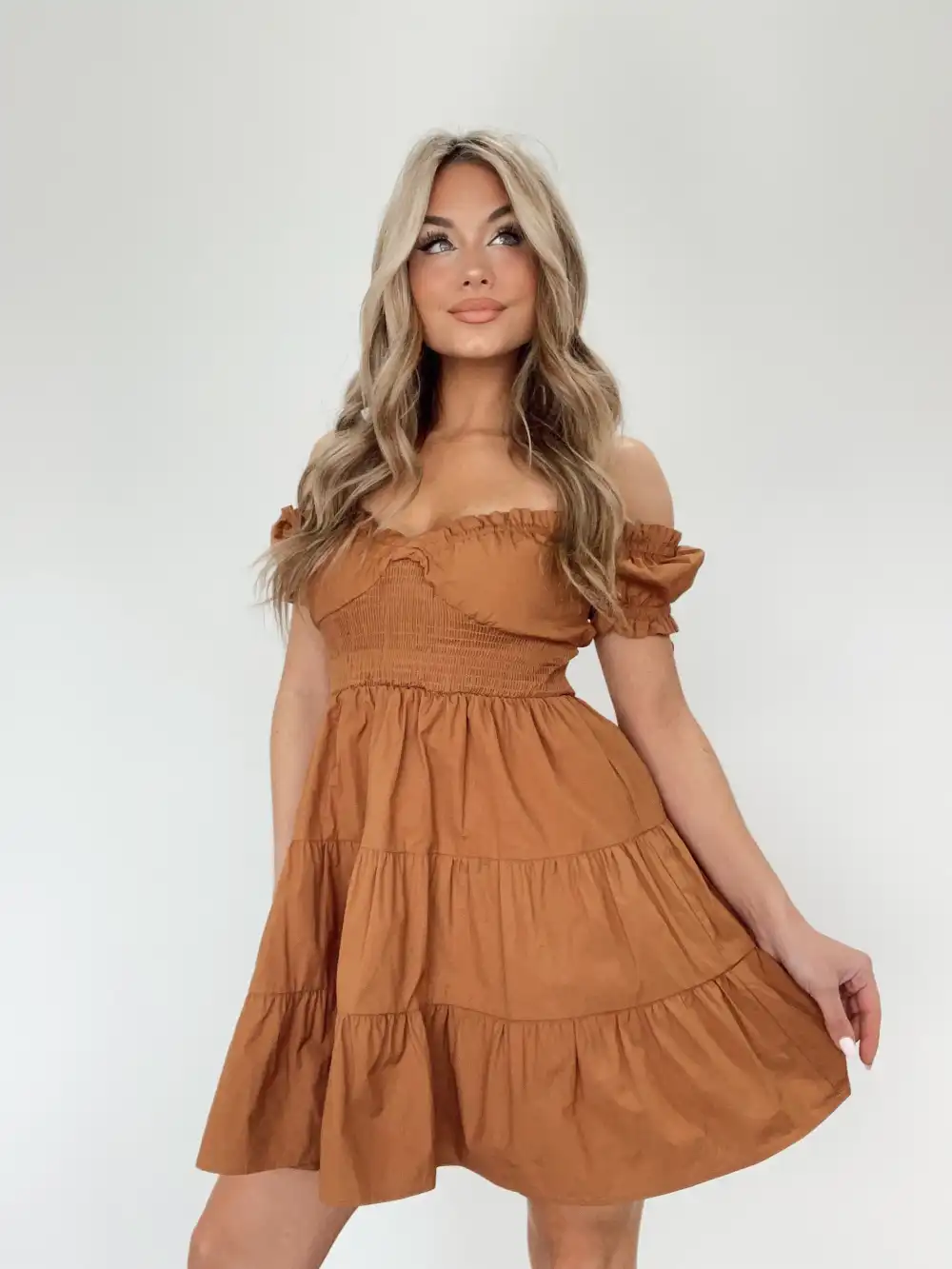 Cognac Boho Babe Dress