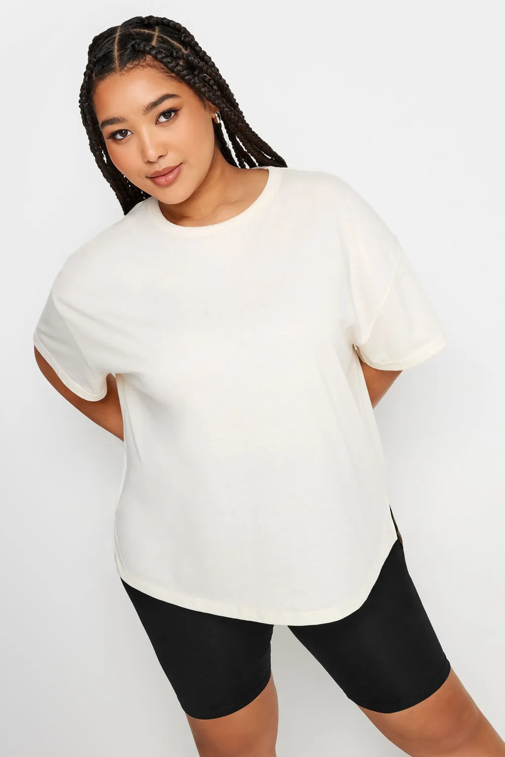 YOURS Curve 2 PACK Black Floral Print Cycling Shorts