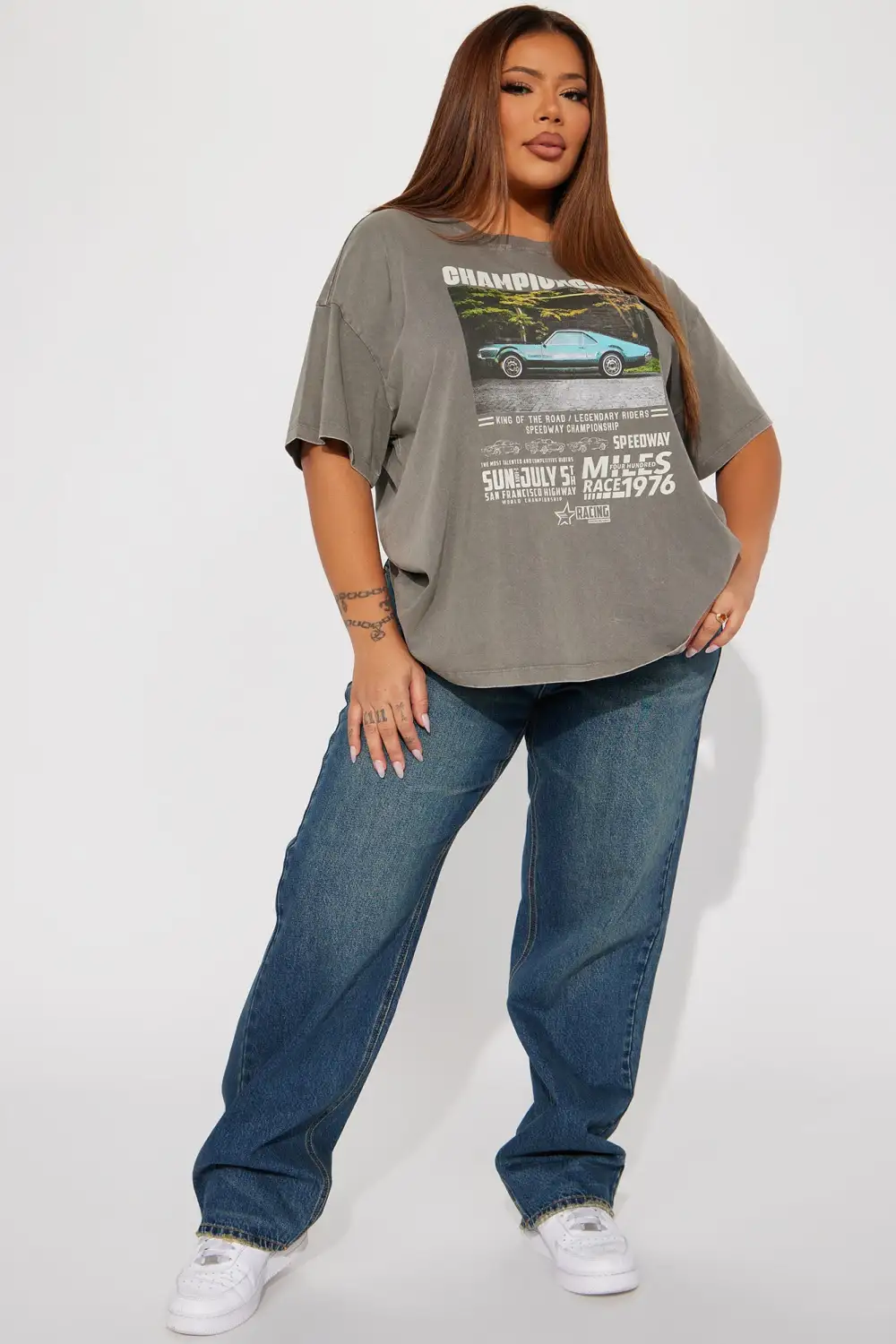 King Of The Road Graphic Tshirt - Grey