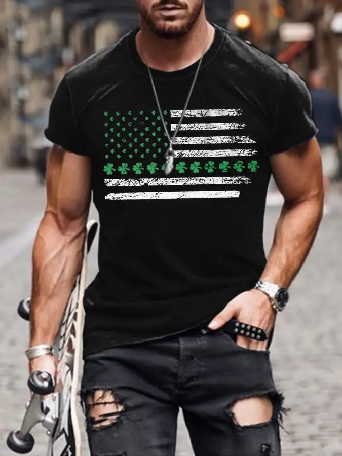 Men's Lucky Clover Crew Neck T-Shirt