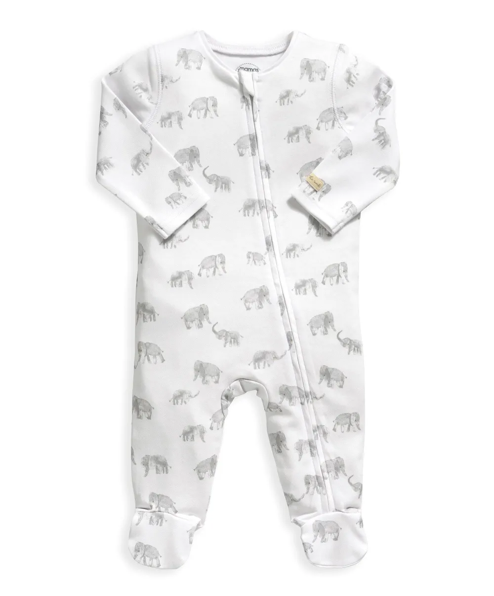 Elephant Print All-in-One with Zip