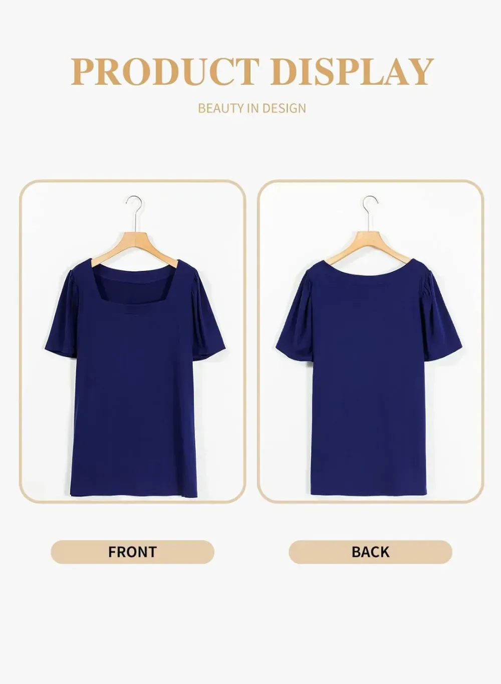 Eytino Womens Plus Size Tops Ruffle Short Sleeve Square Neck Summer Loose Casual Tee Shirts(1X-5X)