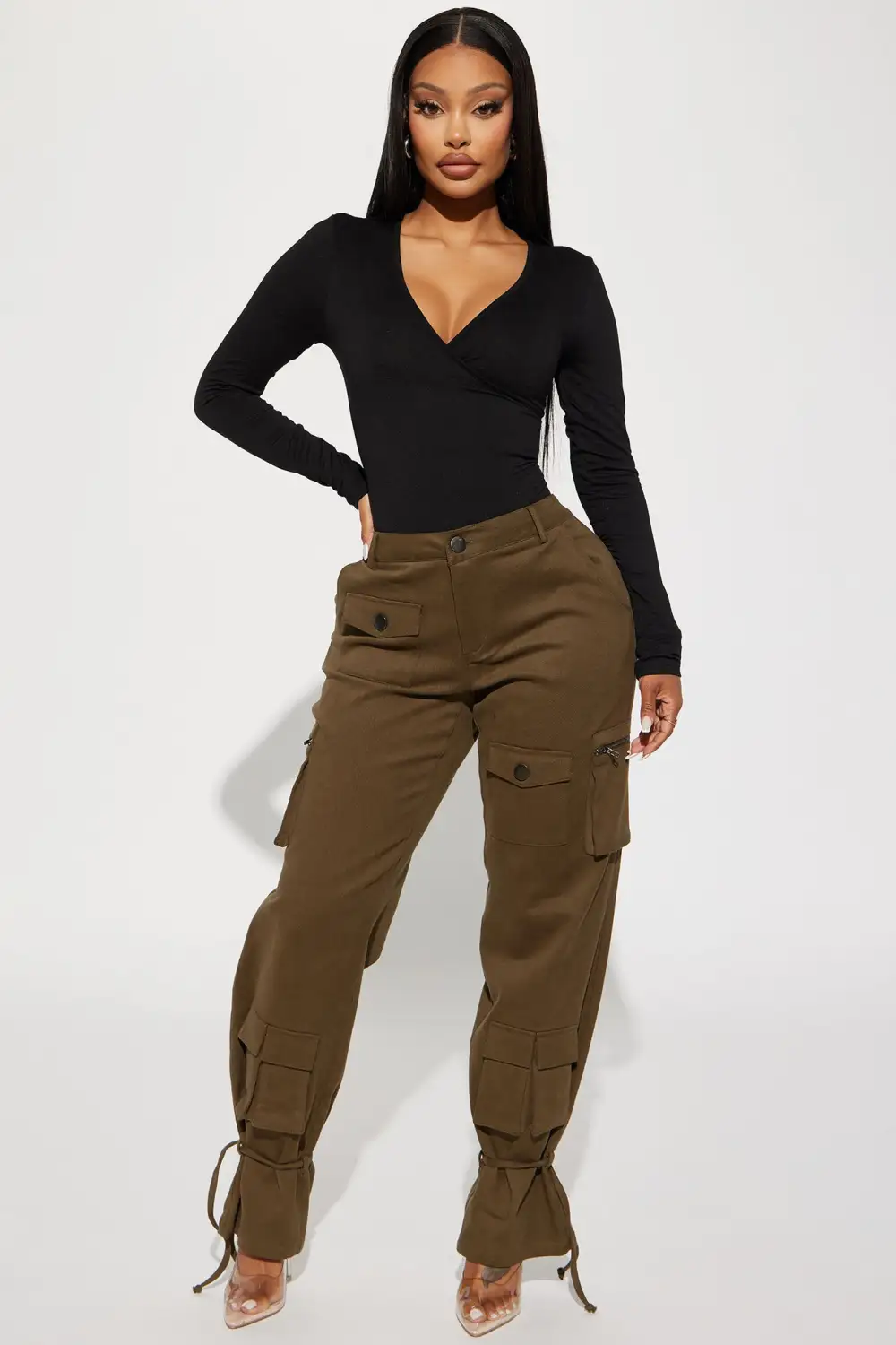 Bonnie Surplice Bodysuit - Black