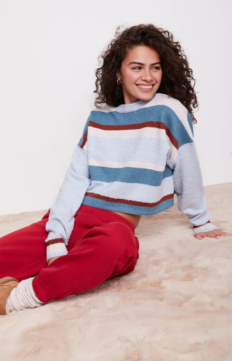 LA Hearts Marissa Striped Cozy Crew Neck Sweater