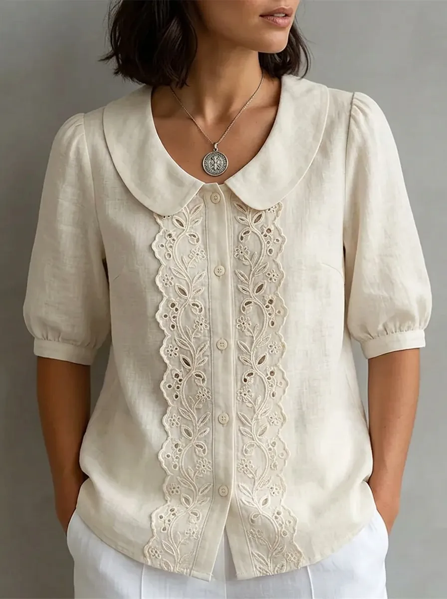 Women's Nashville Floral Embroidery Printed Blouse