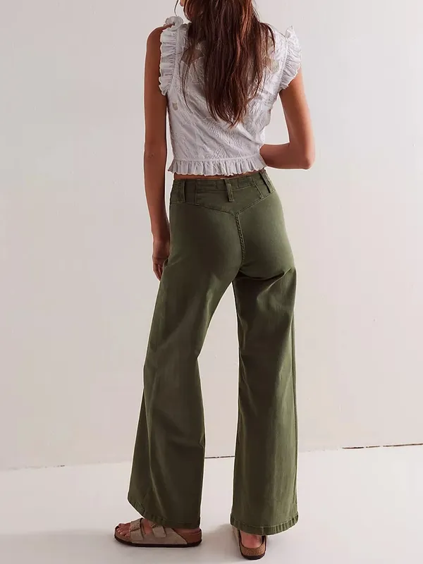 Wide Leg Denim Jeans Pants