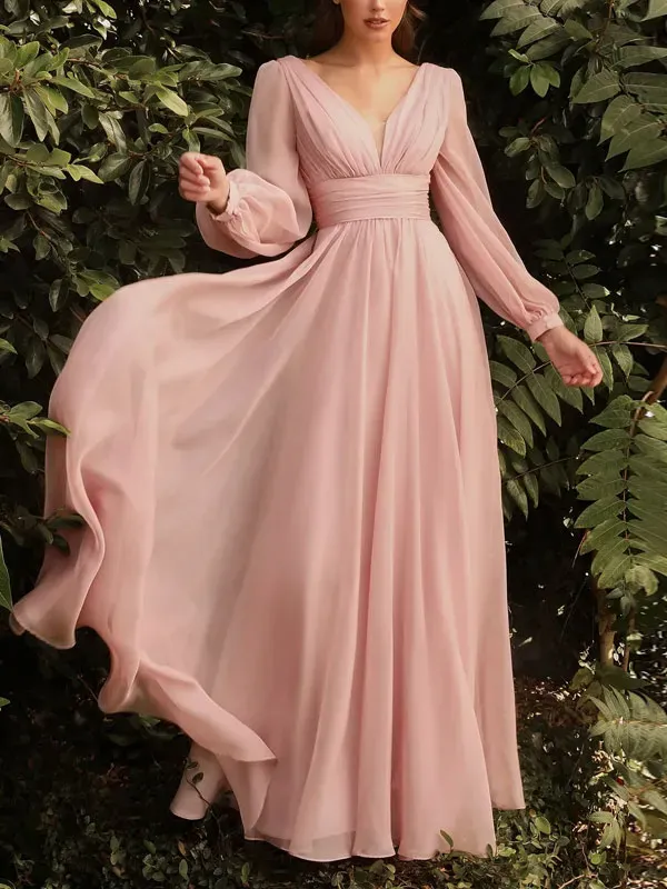 Airy chiffon party dress for women