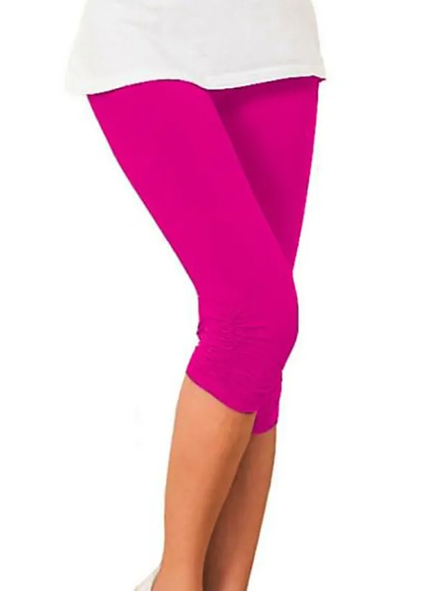 Women's Yoga Pants Sun Protection Tummy Control Butt Lift High Waist Yoga Fitness Gym Workout Capri Leggings Bottoms Violet Black White Sports Activewear High Elasticity Skinny