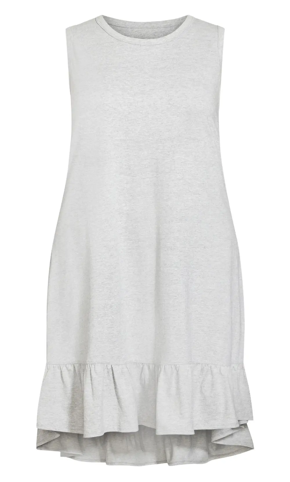 Evans Grey Sleeveless Dipped Smock Hem Midi Dress