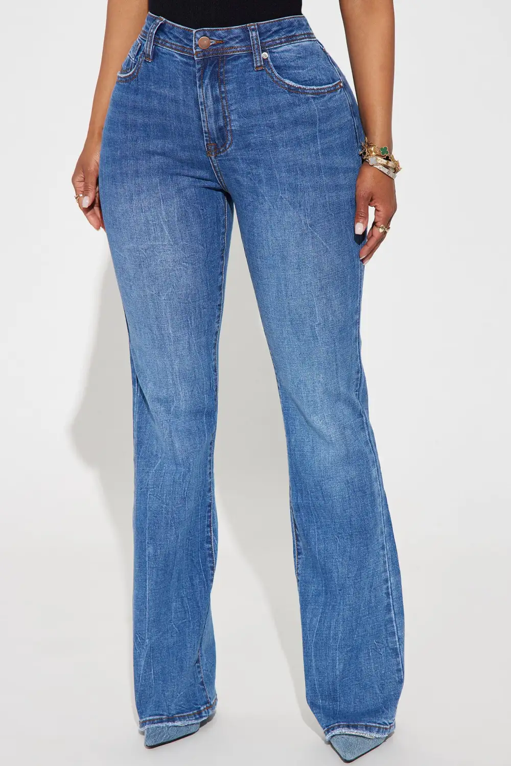 Selene Stretch Straight Leg Jeans - Medium Wash