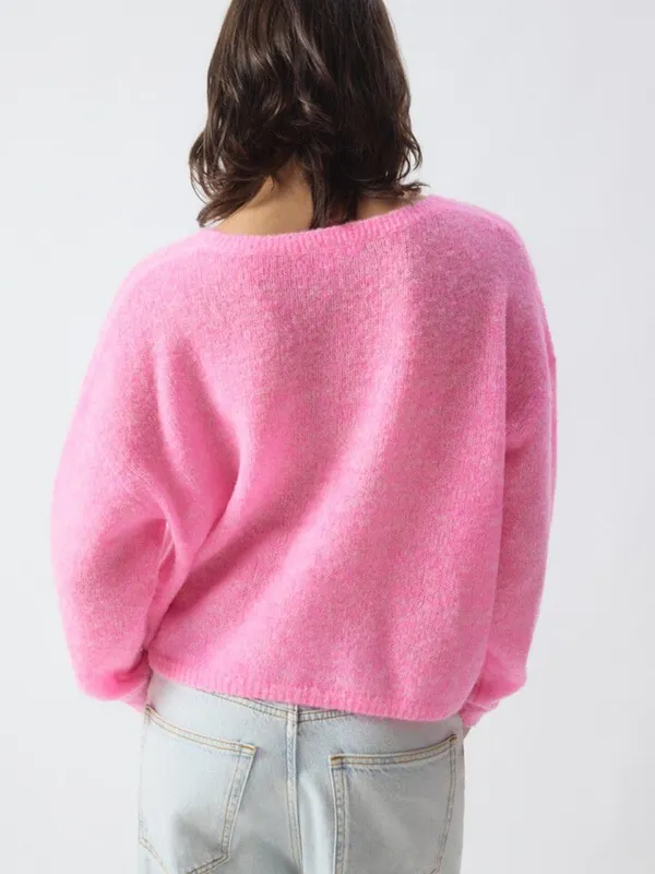 Textured Button Front Knit Cardigan