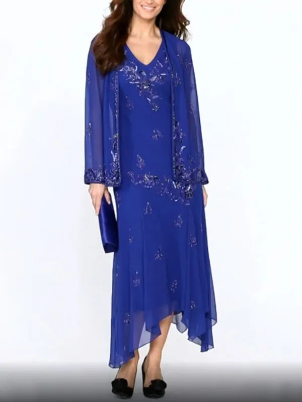 chiffon beadwork temperament wedding ladies dress