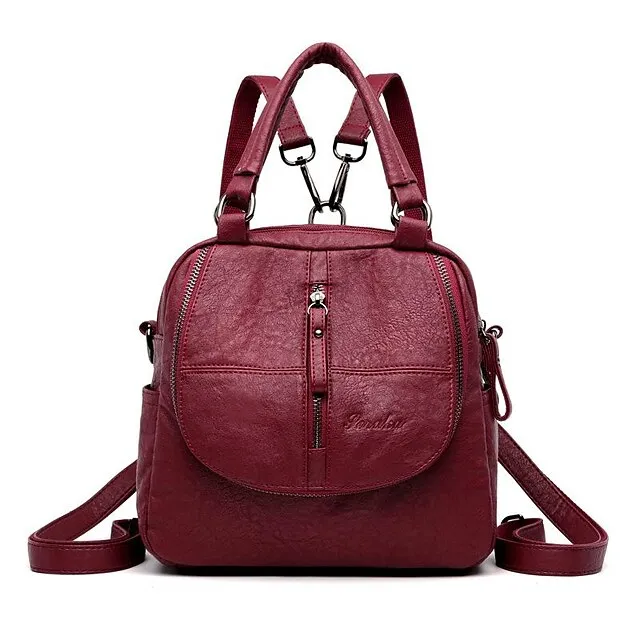 Women's Crossbody Bag Shoulder Bag PU Leather Shopping Daily Zipper Adjustable Breathable Durable Solid Color Wine Black