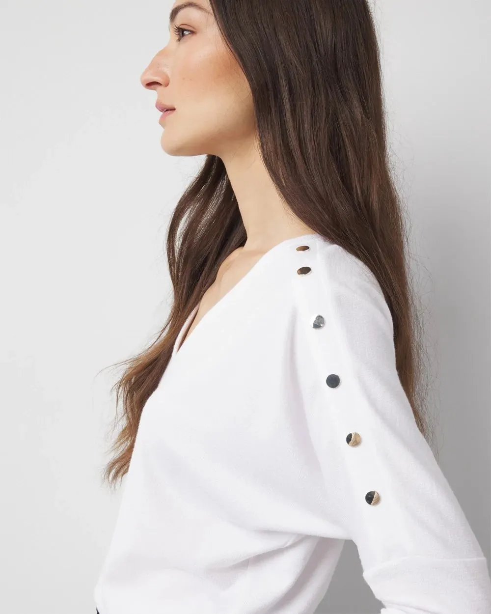 Snap Detail Dolman Sleeve Top