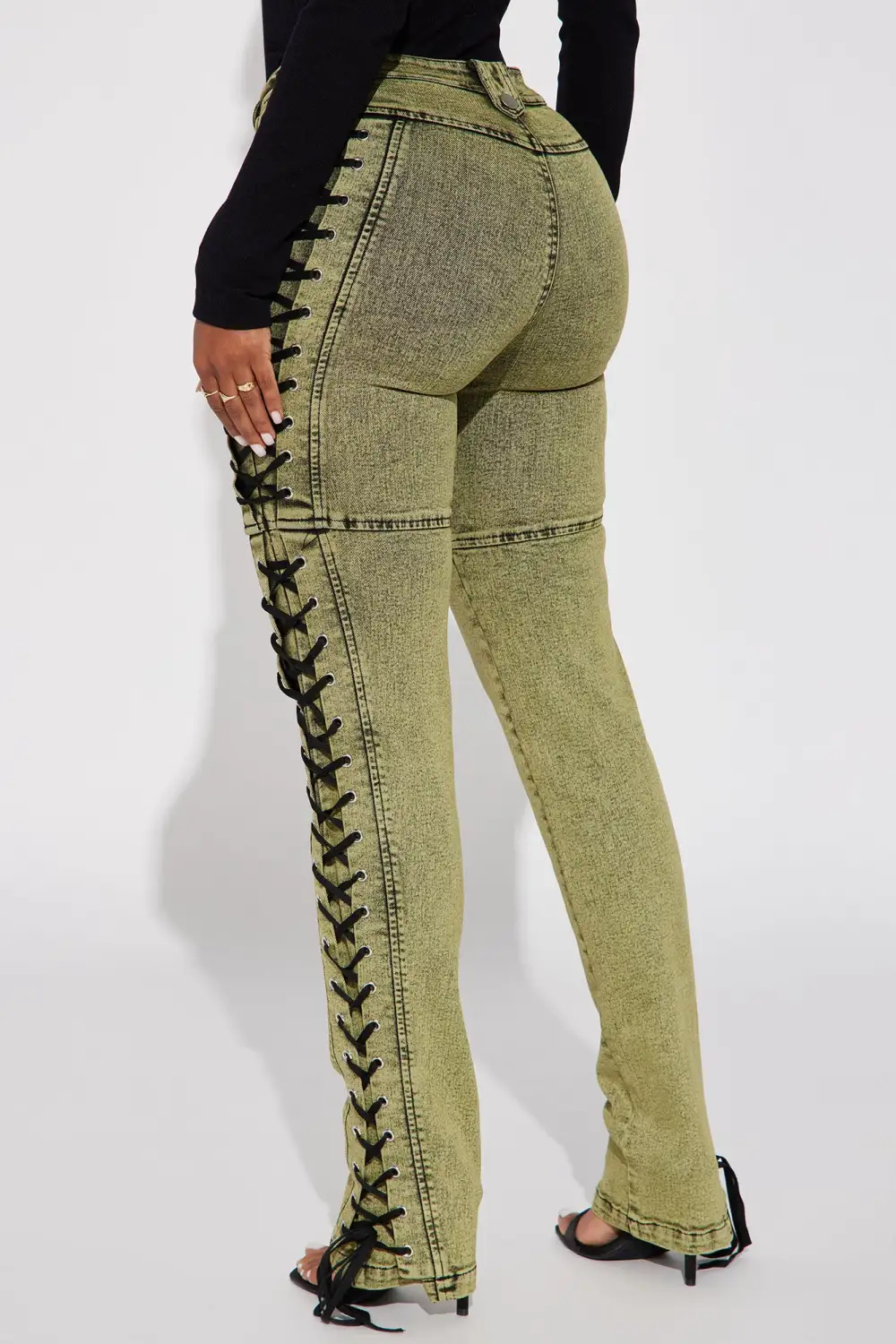 Tap In Lace Up Pant - Olive